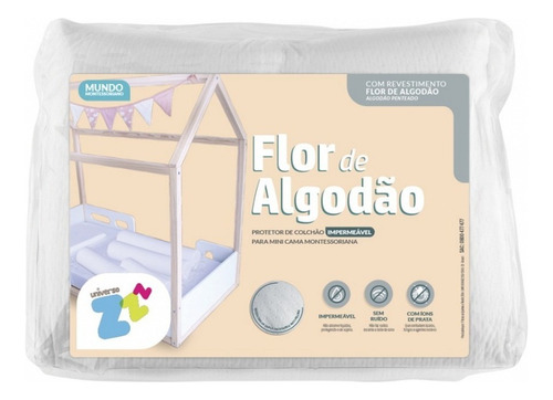 Portector Colchon Para Camita Motessori Color Blanco