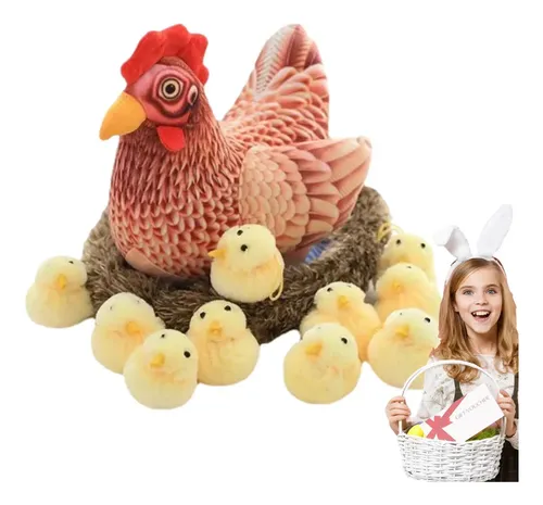 BRIGHTFUFU 3 piezas de juguetes de cuerda para pollitos de peluche con mecanismo de relojería. Juguete de pollito saltarín con cuerda. | en línea