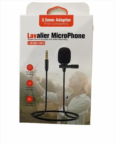 Microfone De Lapela Profissional - Lavalier - Plug P2 Hsxm01