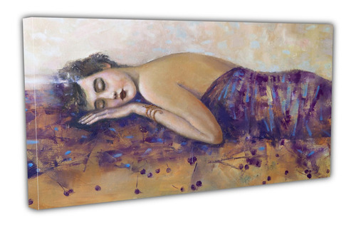 Cuadro Lienzo Canvas 70x100cm Mujer Recostada Pintura Oleo