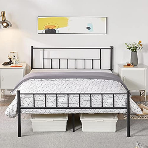 Base De Cama 13 PLG Matrimonial Color Negro Yaheetech