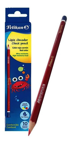 Lapiz Checador Pelikan 30330313 Rojo Carmin C10 /v