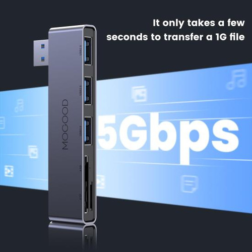 Mogood Hub Usb 5 Puertos Para Pc, Divisor Y Adaptador