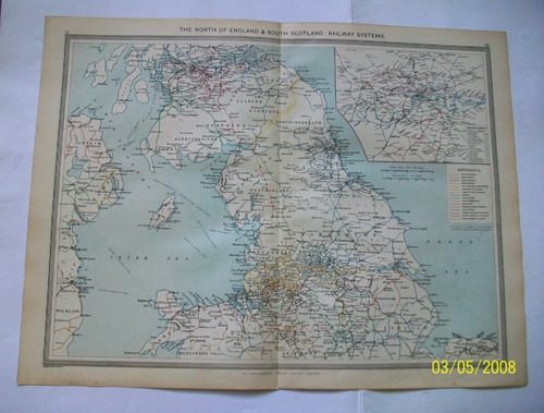 Mapa Inglaterra Escocia Publicado En Londres En El Año 1920