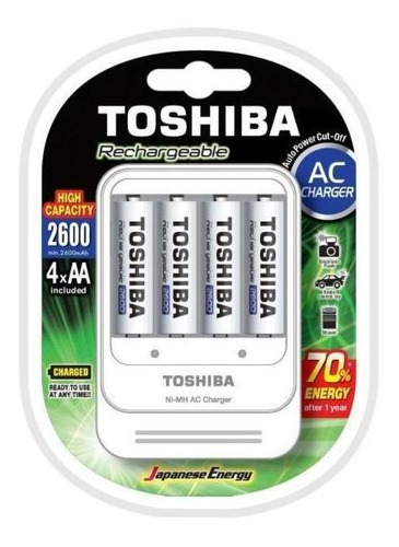 Carregador De Pilhas Aa/aaa Tnhc-6gae4 Cb Com 4 Aa Toshiba