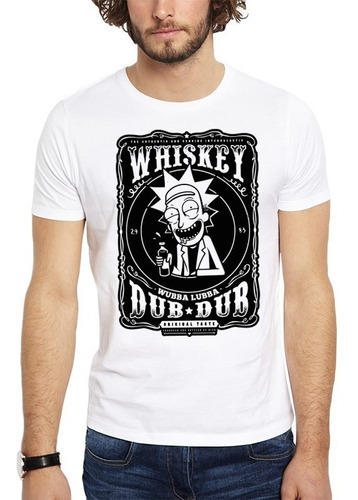 Imagen 1 de 4 de Polera Rick And Morty Whiskey Blanca Marca Get Out
