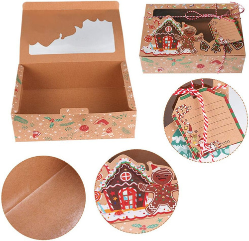Paquete De 12 Cajas Grandes Para Galletas Navidenas Ourwarm