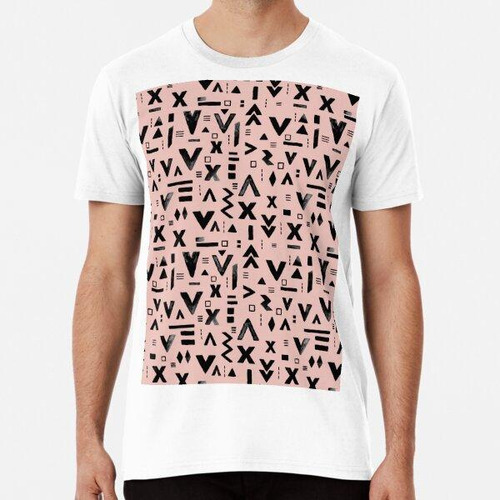 Remera Inked Geometric Symbols - Rose Gold Pink Algodon Prem