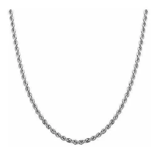 Collar Cadena De Plata Con Diamantes 2mm - Italia