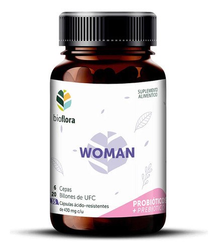Probióticos prebióticos 35 cápsulas 6 cepas Bioflora Women's