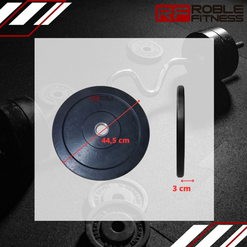 Imagen 4 de 10 de Combo 30kg Disco Bumper 5kg + 10kg Discos Olimpicos Caucho
