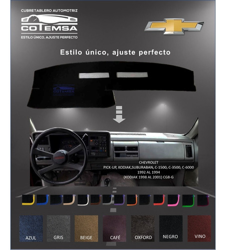 Cubretablero Aut. (colores) Chevrolet C 3500 1992-1994 Cg8