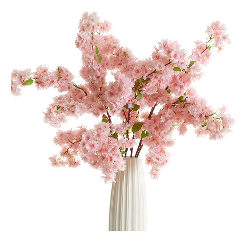 Party Joy 6 Ramas De Flor De Cerezo, Tallos Artificiales De