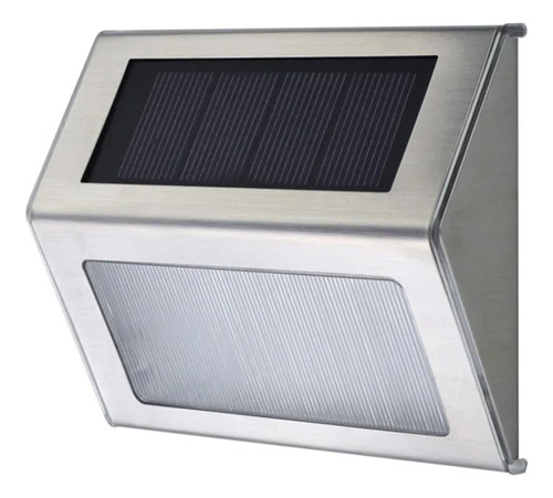 Foco Lampara Farol Luz Led Solar Pared Exterior Jardin Acero