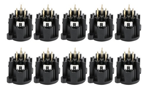  Conector Macho Xlr 10pcs Chasis De Montaje De Audio Con