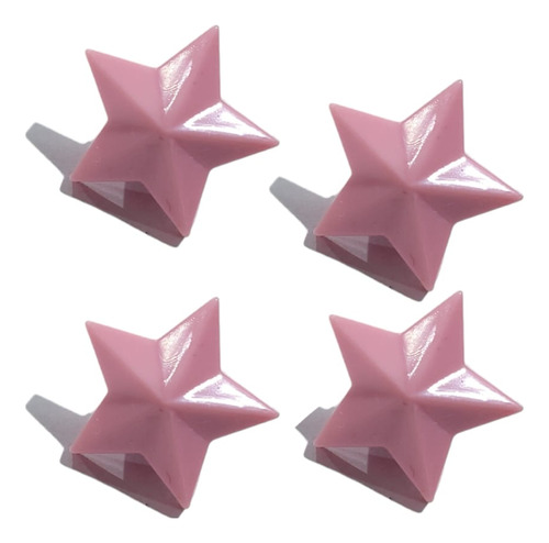 Set 4 Tapitas Cubre Valvulas Rueda Deportiva Estrella Rosa