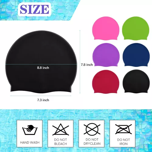 Syhood 6 Pieces Unisex Adult Silicone Swim cap Waterproof