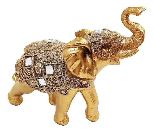 Elefante Decorativo Luxo Em Resina Indiano Sabedoria Sorte