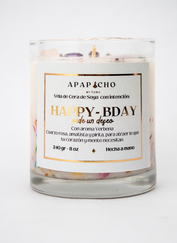 Velas Aromaticas Intencionadas Apapacho 240g Happy Birthday