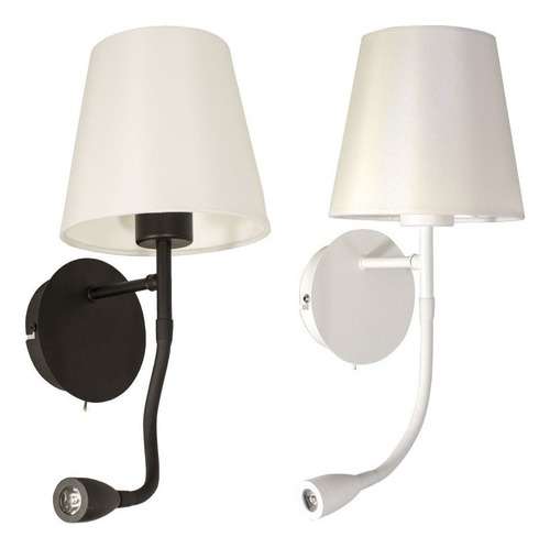 Arandela De Cabeceira Cozy Abajur Branco P/ E27 Com Led 2w Regulavel Orientável Leitura St1328