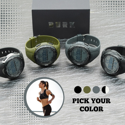 Imagen 7 de 8 de Reloj Deportivo Digital Burk 1025 Luz Led Cronometro Alarma! Color De La Malla Negro