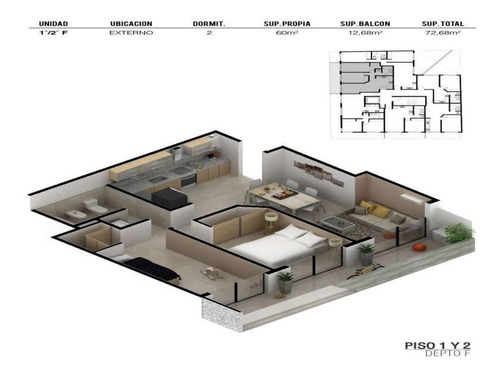 Imagen 4 de 11 de Depto 2 Dorm Con Balcon En Venta - Bº Centro