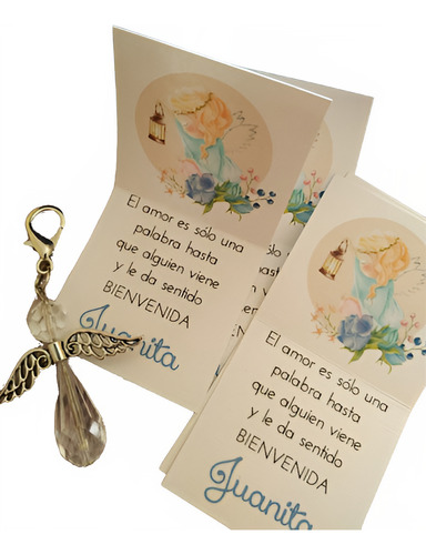 Llavero Dije Angelito En Caja Souvenir X 15 Unidades