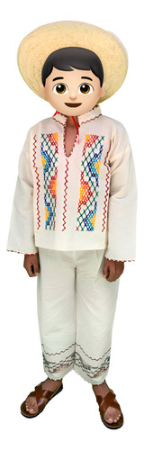 Disfraz Traje Regional Tipico De Michoacano Adulto Manta Bordada G (100 Cms Largo De Pantalon)