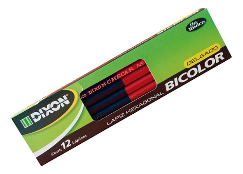 Caja De Lápiz Bicolor Delgado Dixon C/12 Piezas