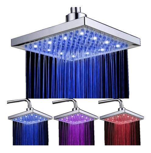 Moderno Led Cambio De Color Agua Brillo Plaza Lluvia Baño Sh