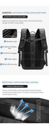 Mochila For Hombre, Multifuncional, Bolsa De Viaje, Compresión Al Vacío, Impermeable, For Viajes De Negocios, Nueva Mochila For Computadora De Gran