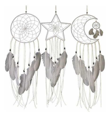 3pcs Atrapasueños Luna Sol Estrella Atrapa Sueños Decoración