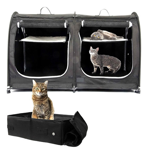 Mispace Portable 2 Pet Carriers Para Gatos Condominio Plegab