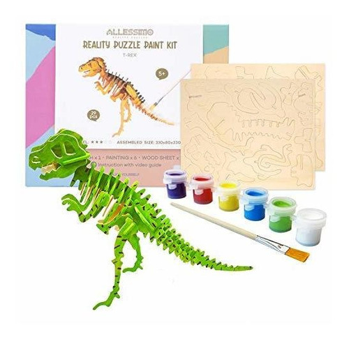 Rompecabezas De Pintura 3d Allessimo De Madera (t-rex - 29 P