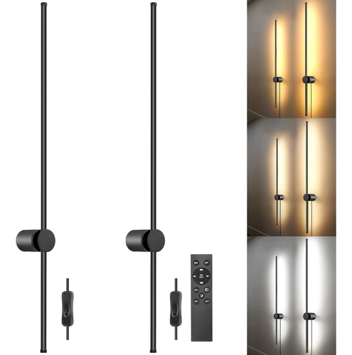 Juego De Dos Apliques De Pared Led Con Control Remoto, Color