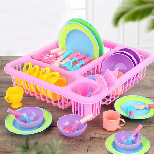 De Juego Colorido De Vajilla Lavable Y Seco Para Niños Con