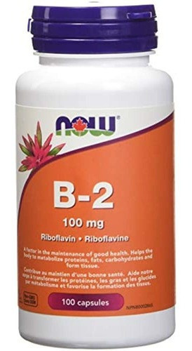 Now B-2 Riboflavina 100 Mg, 100 Capsulas 