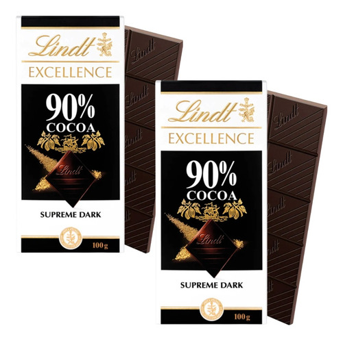 Chocolate Lindt Excellence 90% Cocoa Amargo 100gr. X2