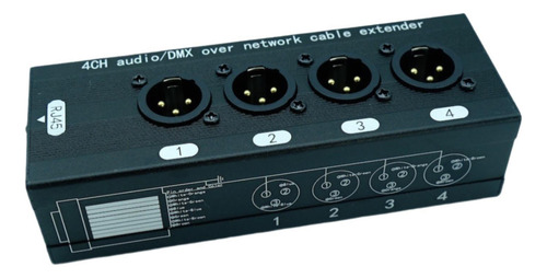 Ethernet Extender Ethernet Box De 4 Canales Xlr 11 Hombre