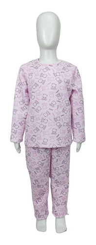 Pijama Soft Infantil Menina Urso Rosa Inverno Conjunto Longo