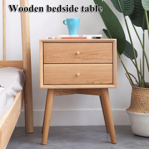 Sobour Mesita De Noche Rectangular De Madera Cerrada Para
