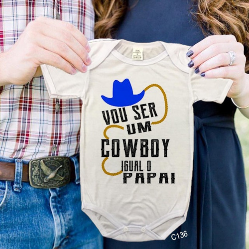 Body De Bebês Cowboy Igual O Papai Estampa Country