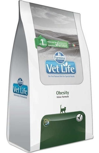 Ração Vet Life Obesity Para Gatos Obesos Adultos 2kg