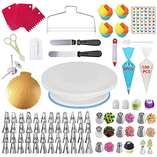 Kit De Decoracion De Pasteles 191 Piezas Tortas Con Plato Gi