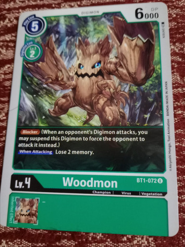 Woodmon - Release Special Booster (bt01-03) Tcarta Digimon