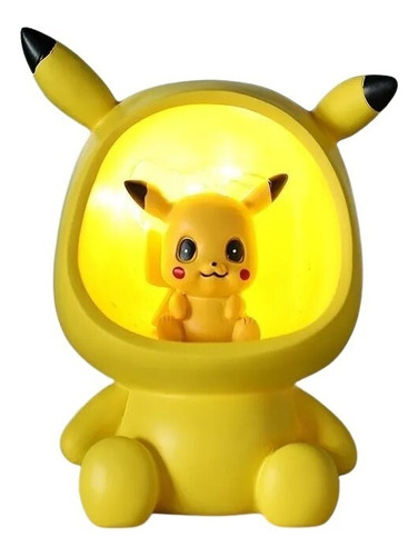 Imagen 1 de 5 de Figura Decorativa De Resina De Pikachu Con Iluminación Led