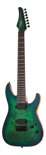 Guitarra eléctrica Schecter C-7 Pro de caoba aqua burst con diapasón de wengué