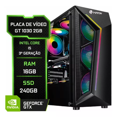 PC Gamer Completo Intel Core i5 Memoria Ram 16GB SSD 240GB Monitor