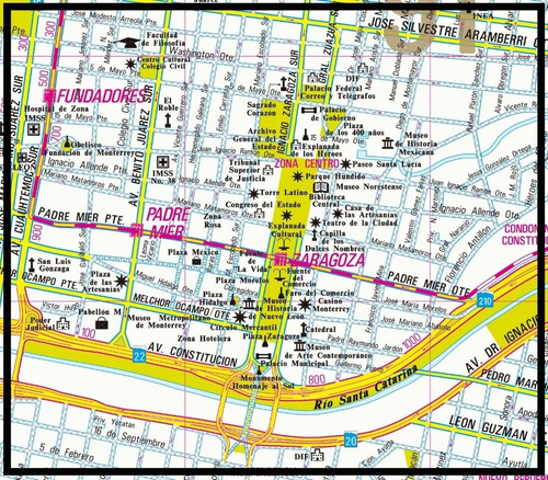 Monterrey / Mapa Mural / Papel