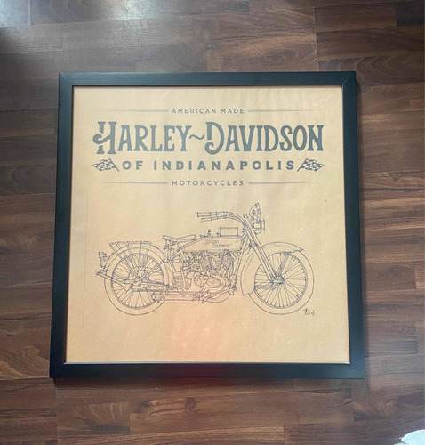 Cuadro De Decoracion Harley Davidson Motocicleta 65x65